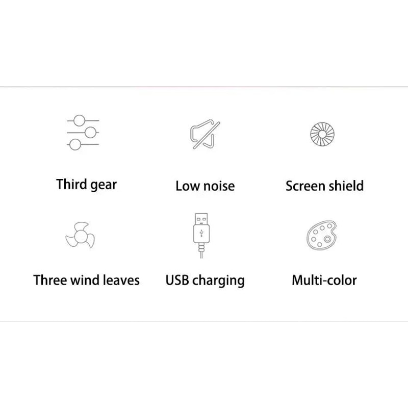 Portable USB Fan Handheld Mini Fan With 3 Speeds Quiet Rechargeable Desk Fan 10