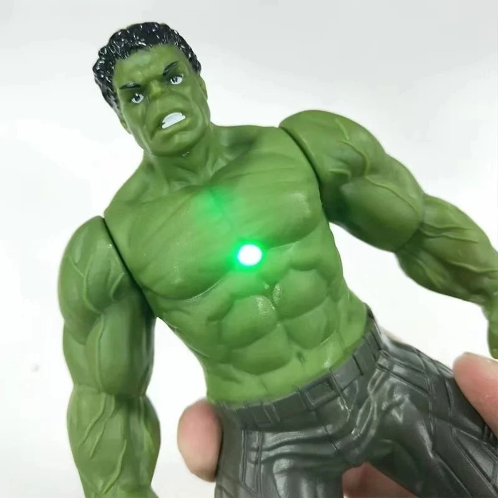 Marvel Superhero PVC Action Figure With Movable Joints Luminous Chest SpiderMan Hulk Iron Man 1