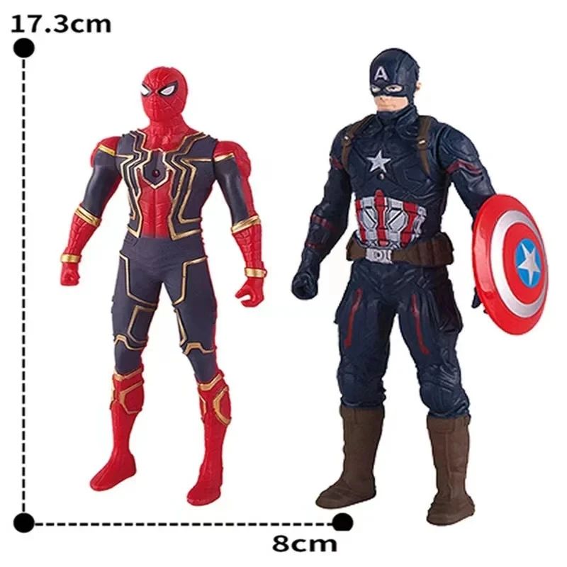 Marvel Superhero PVC Action Figure With Movable Joints Luminous Chest SpiderMan Hulk Iron Man 3