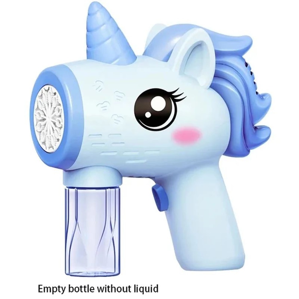 Magical Unicorn Electric Bubble Gun With Lights Automatic Bubble Blower Toy For Kids 5