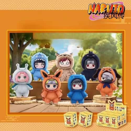Naruto Shippuden Beast Party Plush Blind Box Keychain - Mini Collectible Anime Plush Charm (Random Figure)