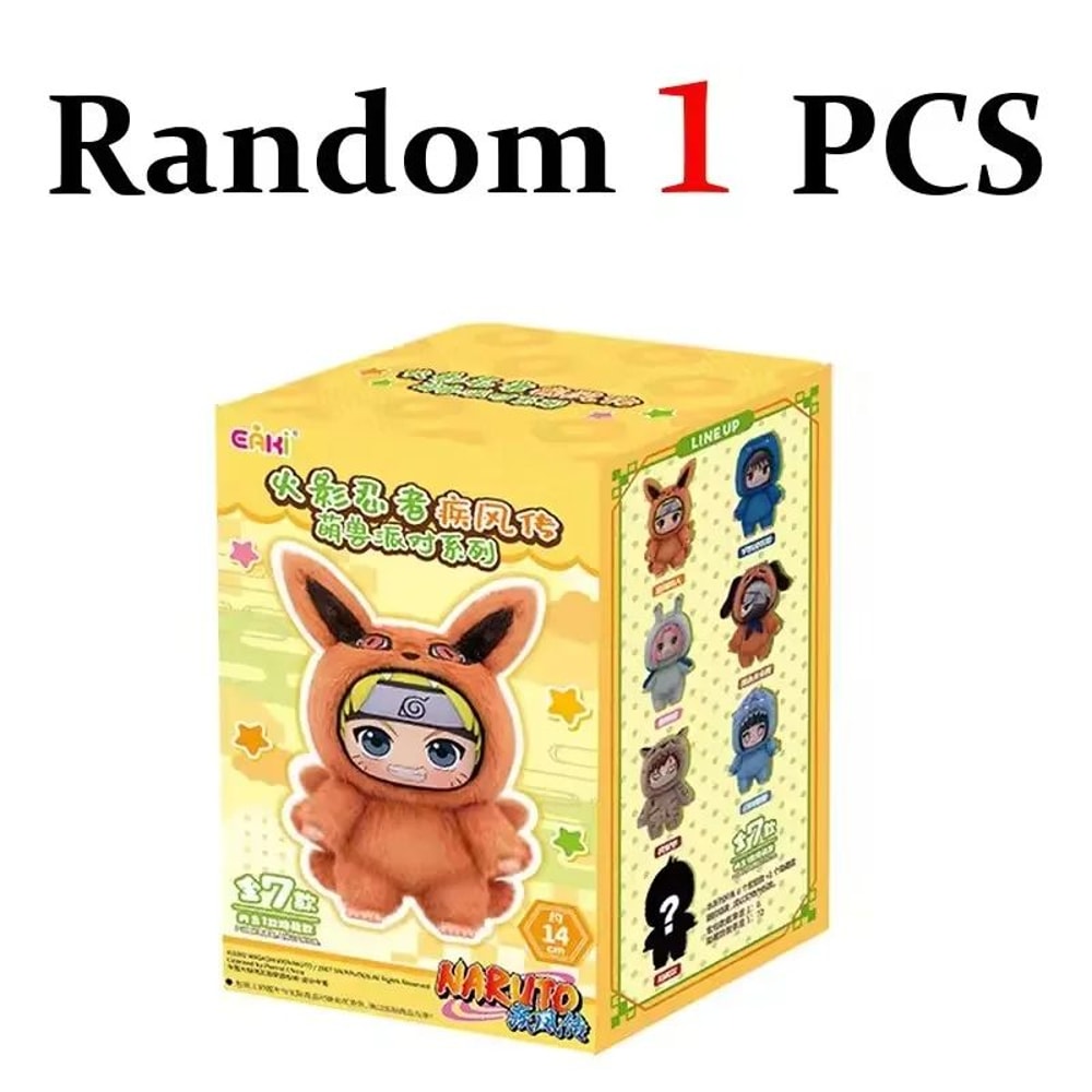 Naruto Shippuden Beast Party Plush Blind Box Keychain Mini Collectible Anime Plush Charm Random Fi 9