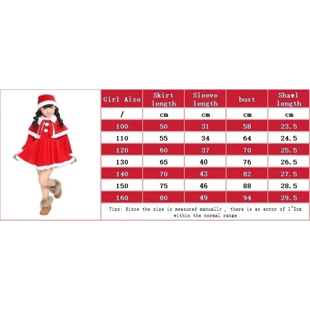 Kids Santa Costume Set Classic Red Childrens Christmas Costume For Boys Girls 6