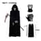 Grim Reaper Costume Set With Hooded Halloween Black Cloak Skull Mask Props Kids Adults 7