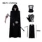 Grim Reaper Costume Set With Hooded Halloween Black Cloak Skull Mask Props Kids Adults 7
