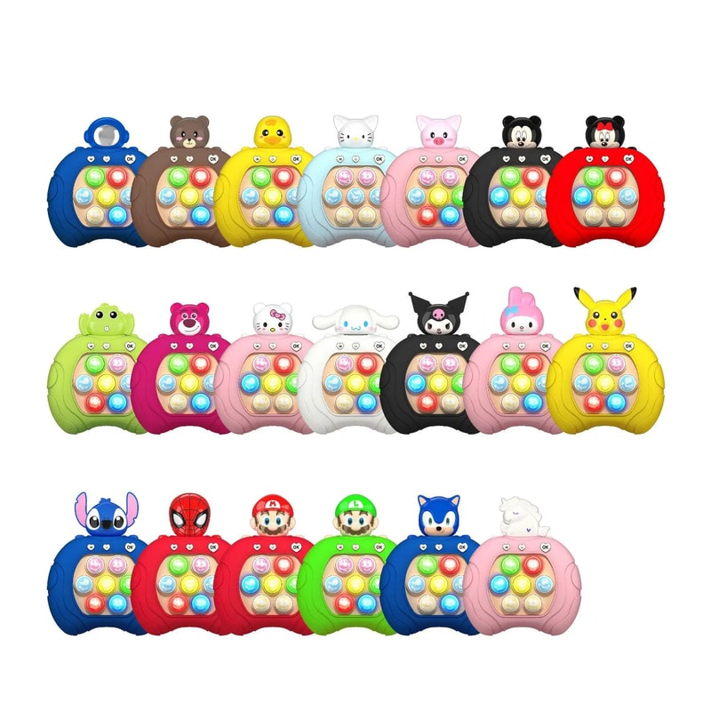 Disney Stitch Mickey Quick Push Game Console For Kids Portable Fidget Game Toy Competitive Handhe 0