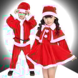 kids christmas santa costume – classic red holiday role-play outfit for boys & girls