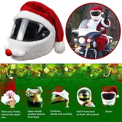 festive santa claus motorcycle helmet cover for bikes & scooters