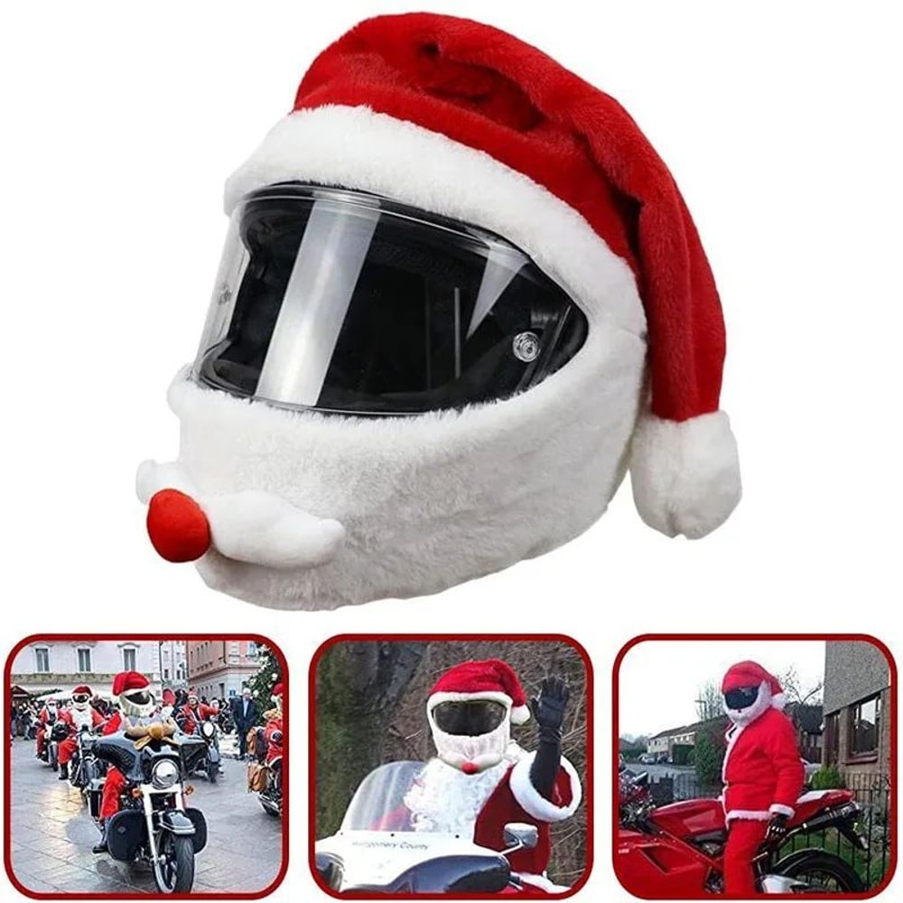 Festive Santa Claus Motorcycle Helmet Cover For Bikes Scooters 1