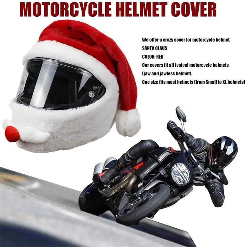 Festive Santa Claus Motorcycle Helmet Cover For Bikes Scooters 4