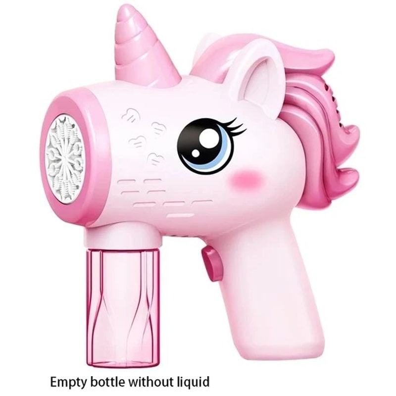 Unicorn Electric Bubble Gun Toy With Lights Automatic Bubble Blower For Kids Outdoor Fun 5
