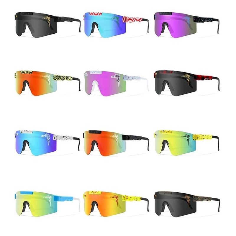 Pit ViperStyle UV400 Cycling Sunglasses Wraparound Sports Shades For Running Motorcycle Riding 0