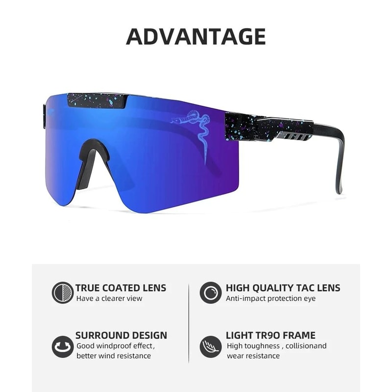Pit ViperStyle UV400 Cycling Sunglasses Wraparound Sports Shades For Running Motorcycle Riding 1