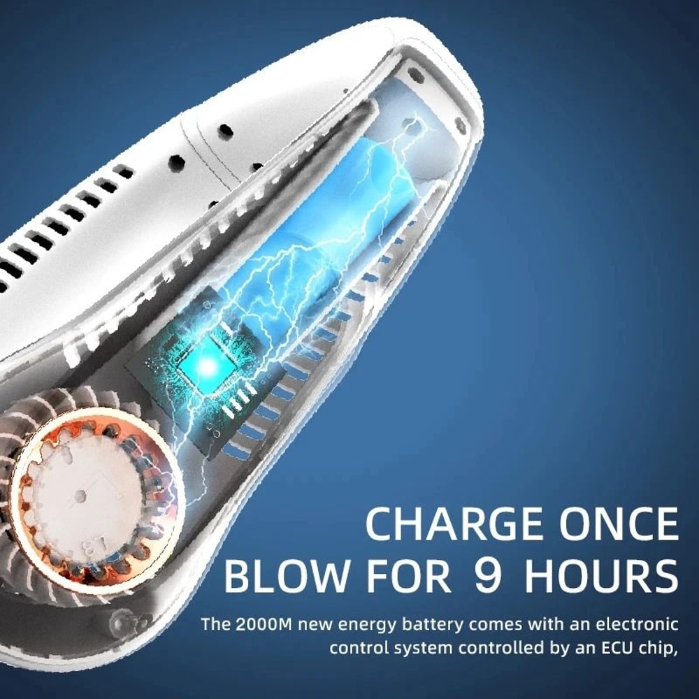 UltraCool Pro Neck Bladeless Fan With Digital Display Portable Silent USB Rechargeable Personal Fa 4