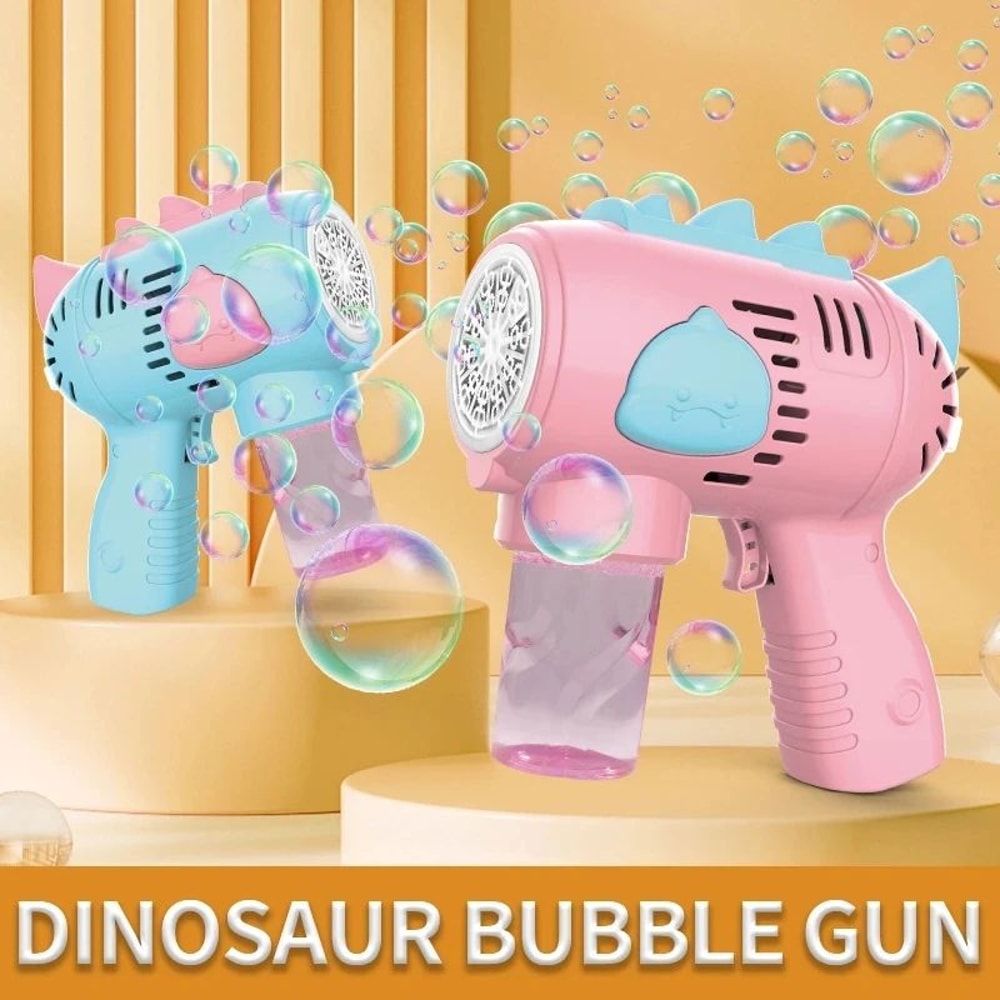 Dinosaur Bubble Machine With LED Lights Automatic Bubble Gun For Kids Outdoor Play 2