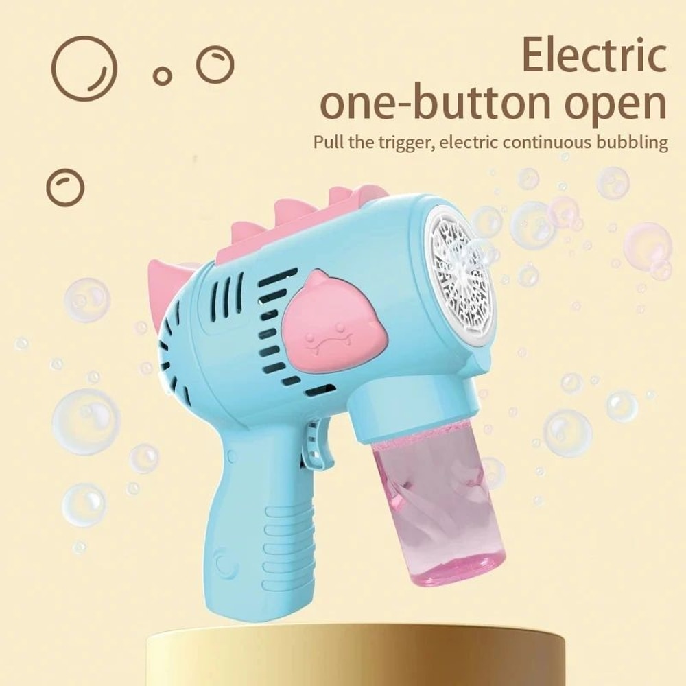 Dinosaur Bubble Machine With LED Lights Automatic Bubble Gun For Kids Outdoor Play 4
