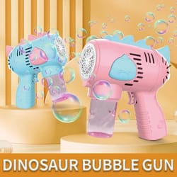 dinosaur bubble gun automatic bubble machine with lights - light up bubble blower for kids outdoor fun