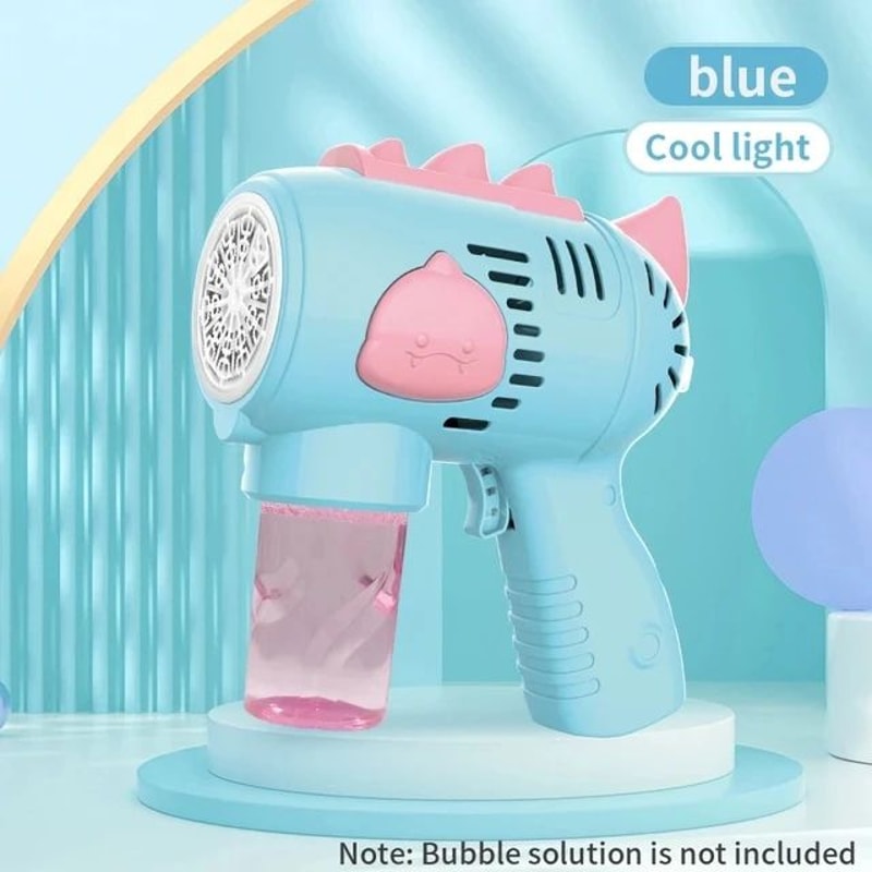 Dinosaur Bubble Gun Automatic Bubble Machine With Lights Light Up Bubble Blower For Kids Outdoor F 7