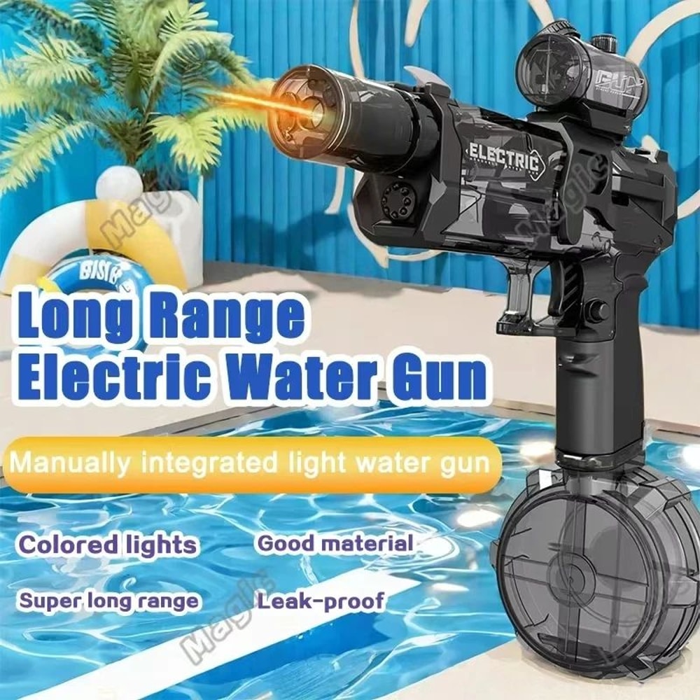 Electric Water Gun With LED Light Rechargeable Automatic Water Blaster HighPressure Continuous Spr 1