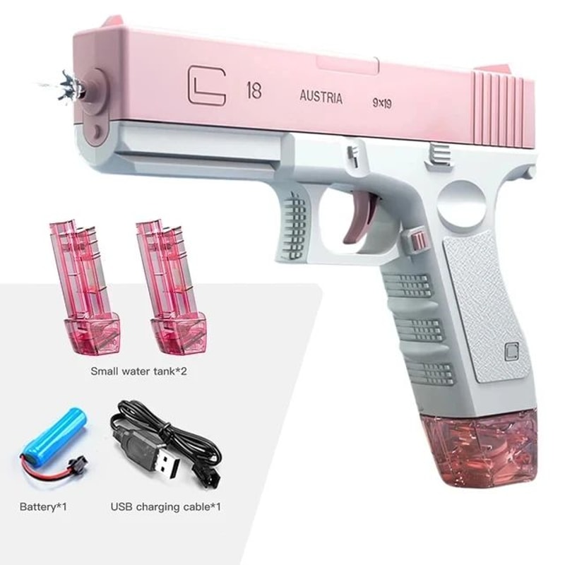 Electric Water Gun With LED Light Rechargeable Automatic Water Blaster HighPressure Continuous Spr 9