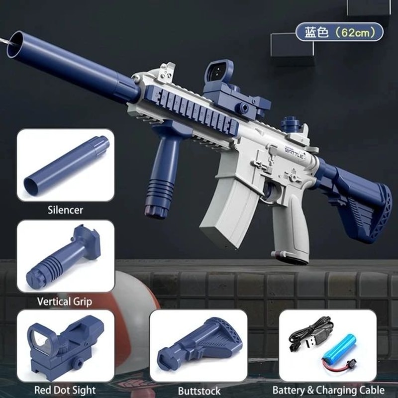Electric Water Gun With LED Light Rechargeable Automatic Water Blaster HighPressure Continuous Spr 12