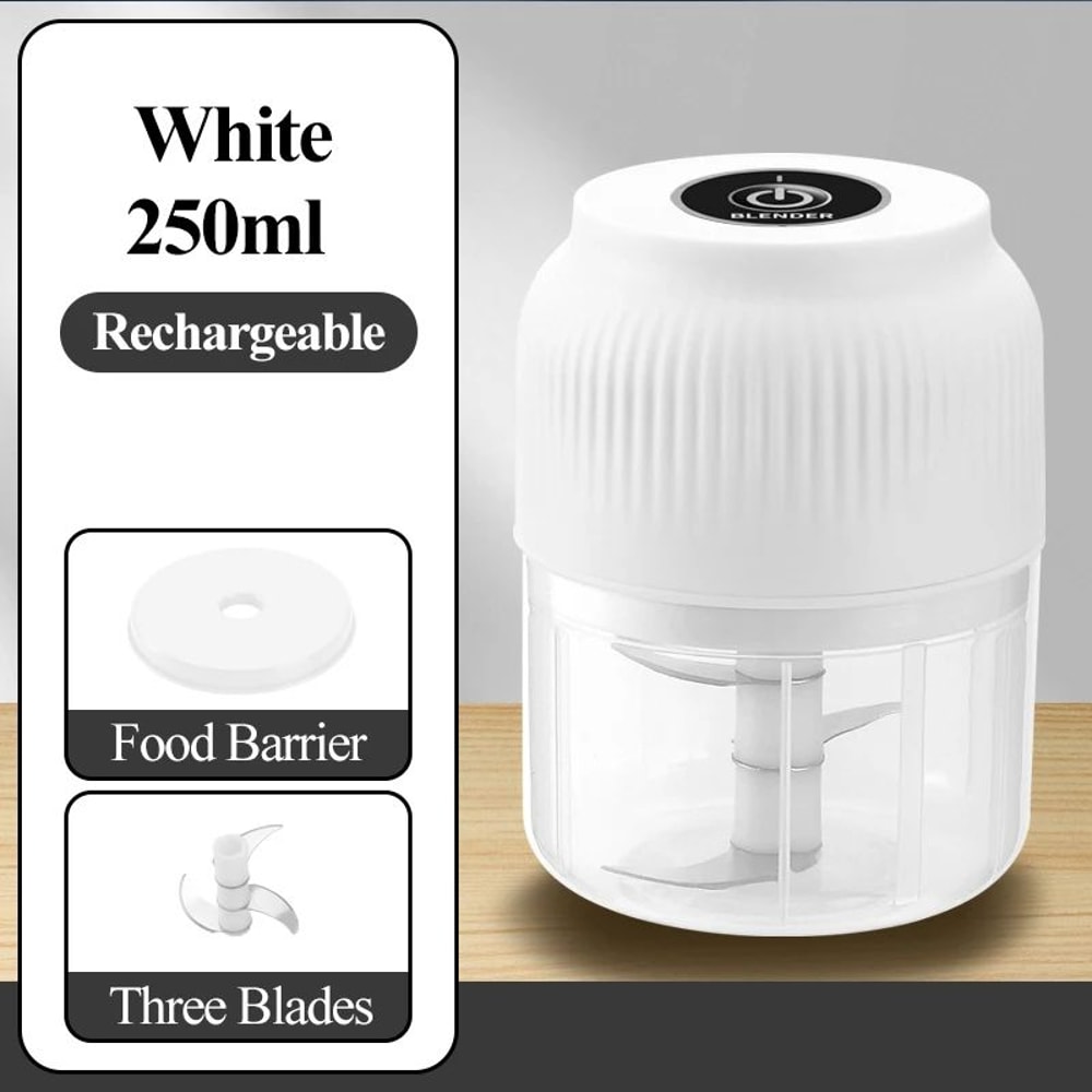 250ml Wireless Electric Garlic Chopper USB Rechargeable Mini Food Processor For Fast Prep 8