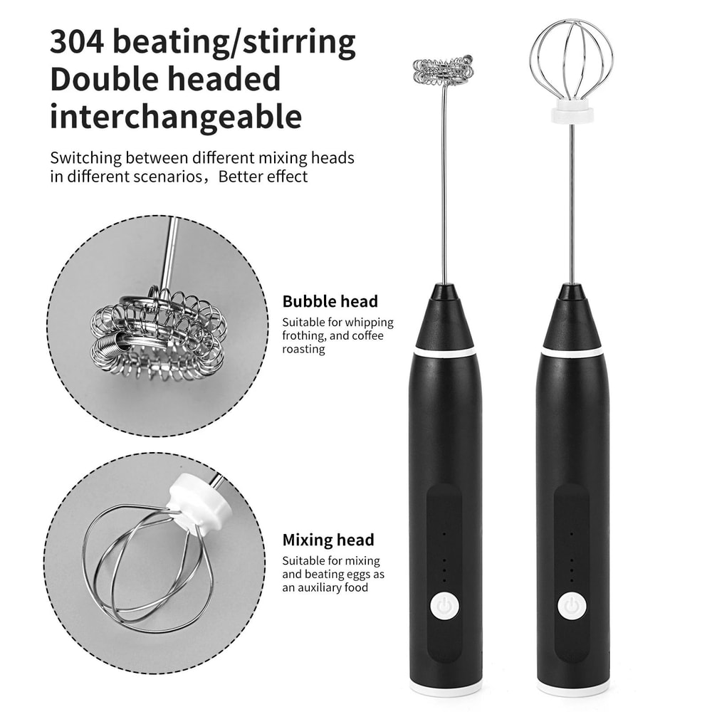 Rechargeable Handheld Milk Frother Wand 3Speed Electric Frother Wand For Latte Foam Drinks 3