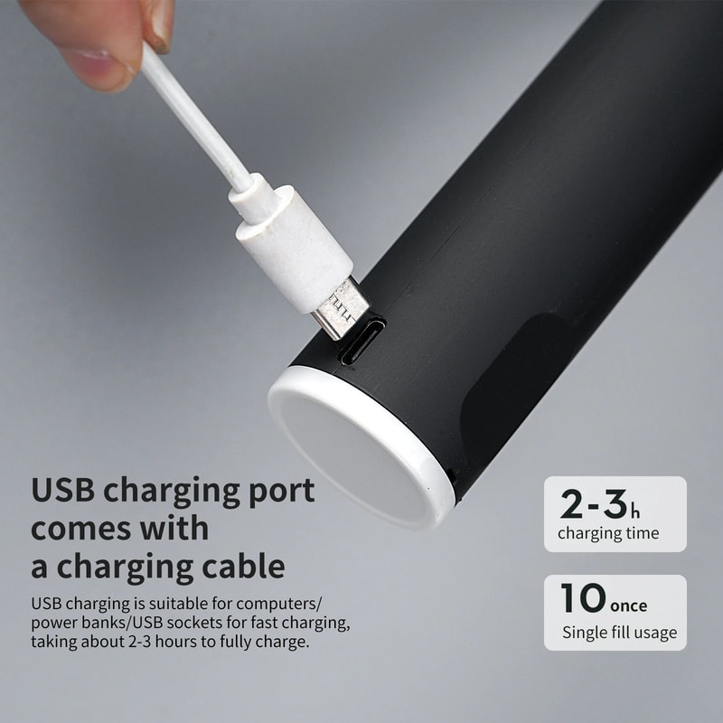 Rechargeable Handheld Milk Frother Wand 3Speed Electric Frother Wand For Latte Foam Drinks 4