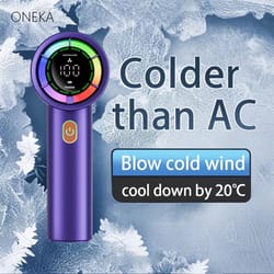 breezepulse handheld fan, 6-speed portable rechargeable fan with digital display & 3000mah battery