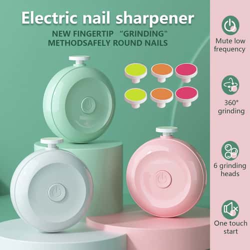 Gentle Electric Baby Nail Trimmer Kit - Safe Baby Nail File & Newborn Nail Clippers with Replacement Pads