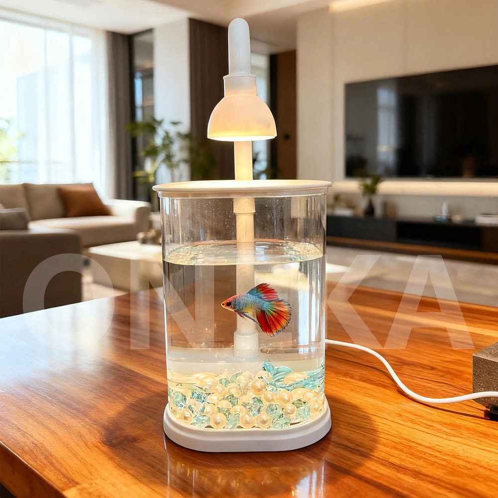 Mini Desktop Aquarium Starter Kit With LED Light Compact Betta Fish Tank Small Tabletop Aquarium 1