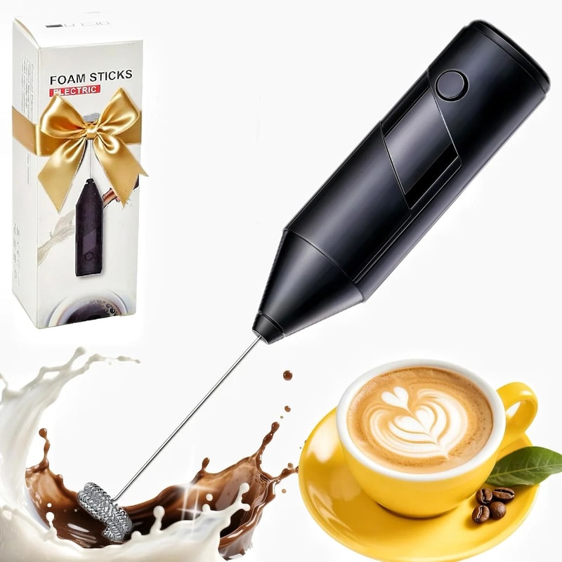 BaristaStyle Handheld Milk Frother Wand Fast Electric Latte Foam Maker Matcha Whisk 0