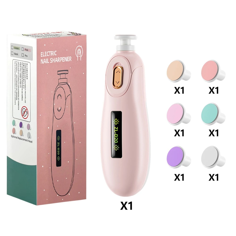 Gentle Baby Nail Trimmer With LED Light Quiet Electric Baby Nail File Safe Baby Manicure Set For 7