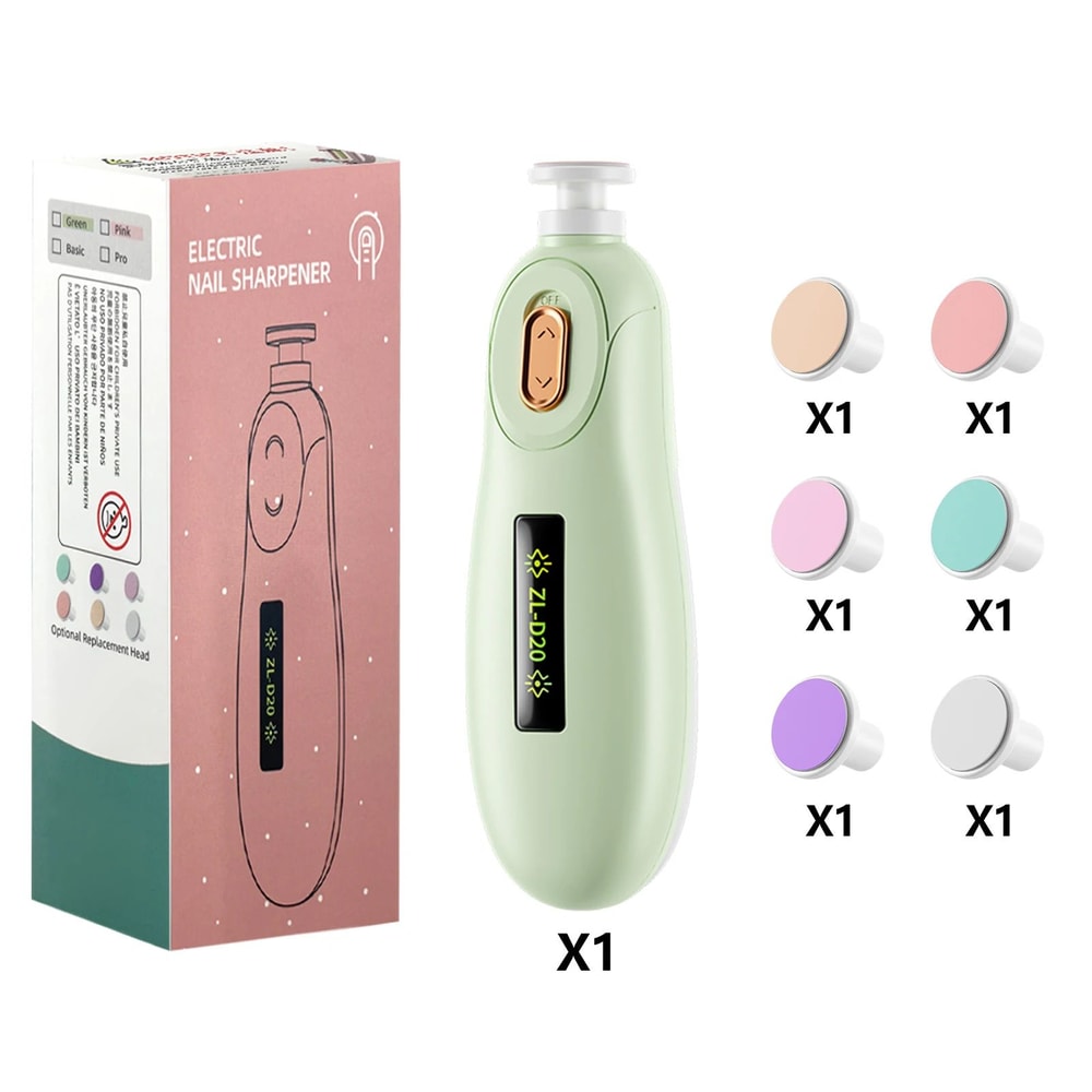 Gentle Baby Nail Trimmer With LED Light Quiet Electric Baby Nail File Safe Baby Manicure Set For 6