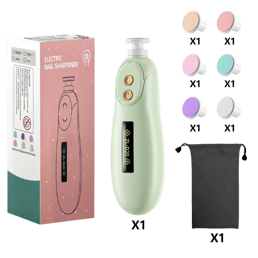 Gentle Baby Nail Trimmer With LED Light Quiet Electric Baby Nail File Safe Baby Manicure Set For 10