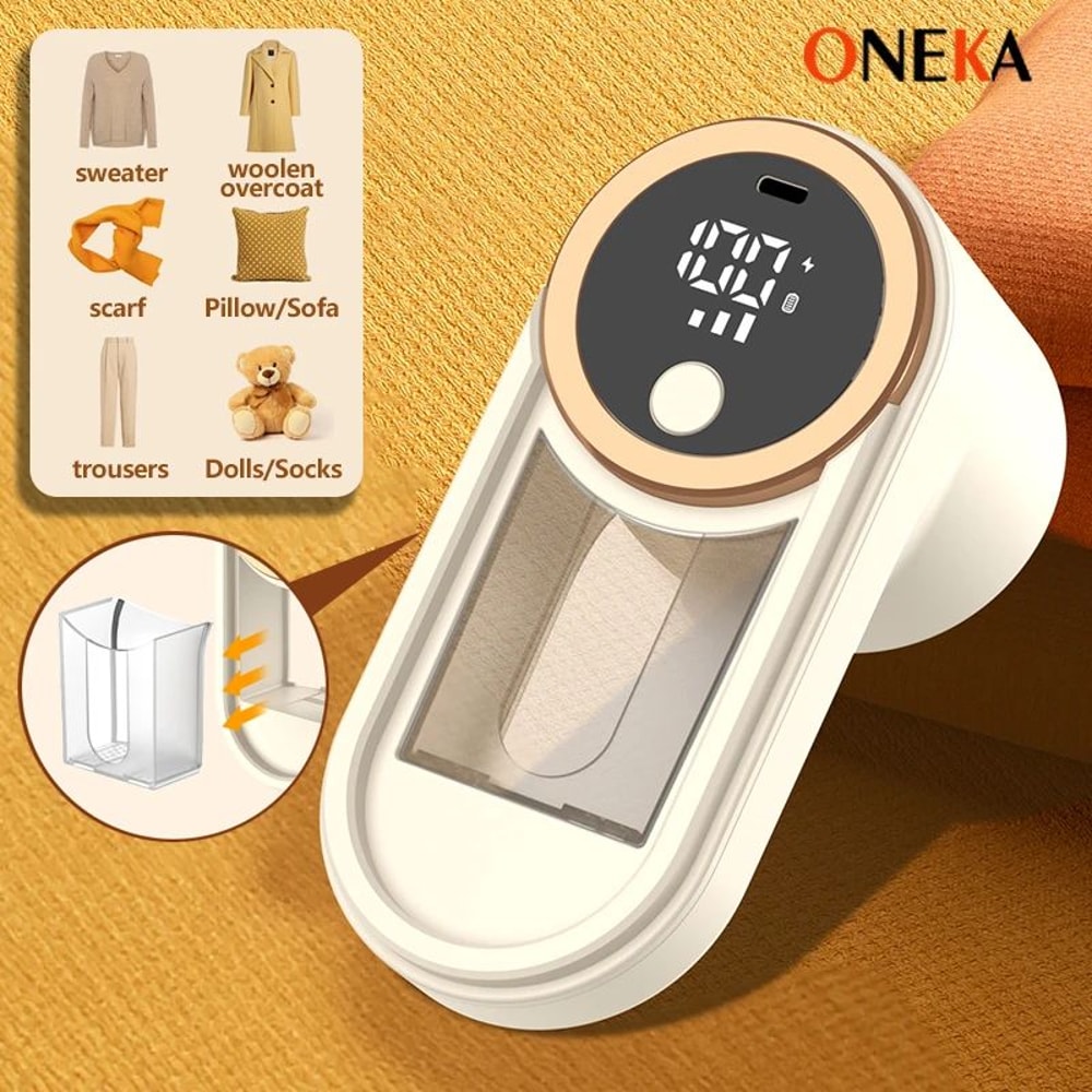ONEKA Rechargeable Fabric Shaver Lint Remover For Clothes Furniture Sweater Defuzzer And Pill Rem 0