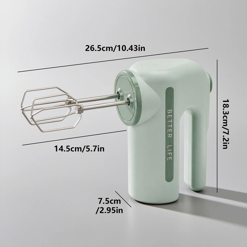 ONEKA Cordless Hand Mixer Rechargeable 5Speed Electric Whisk With Dual Detachable Beaters 5