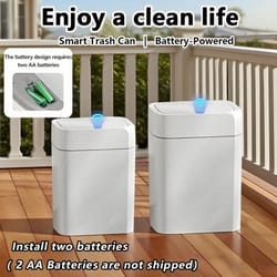 touchless motion sensor trash can with quiet soft-close lid - smart automatic trash can for kitchen, bathroom & office