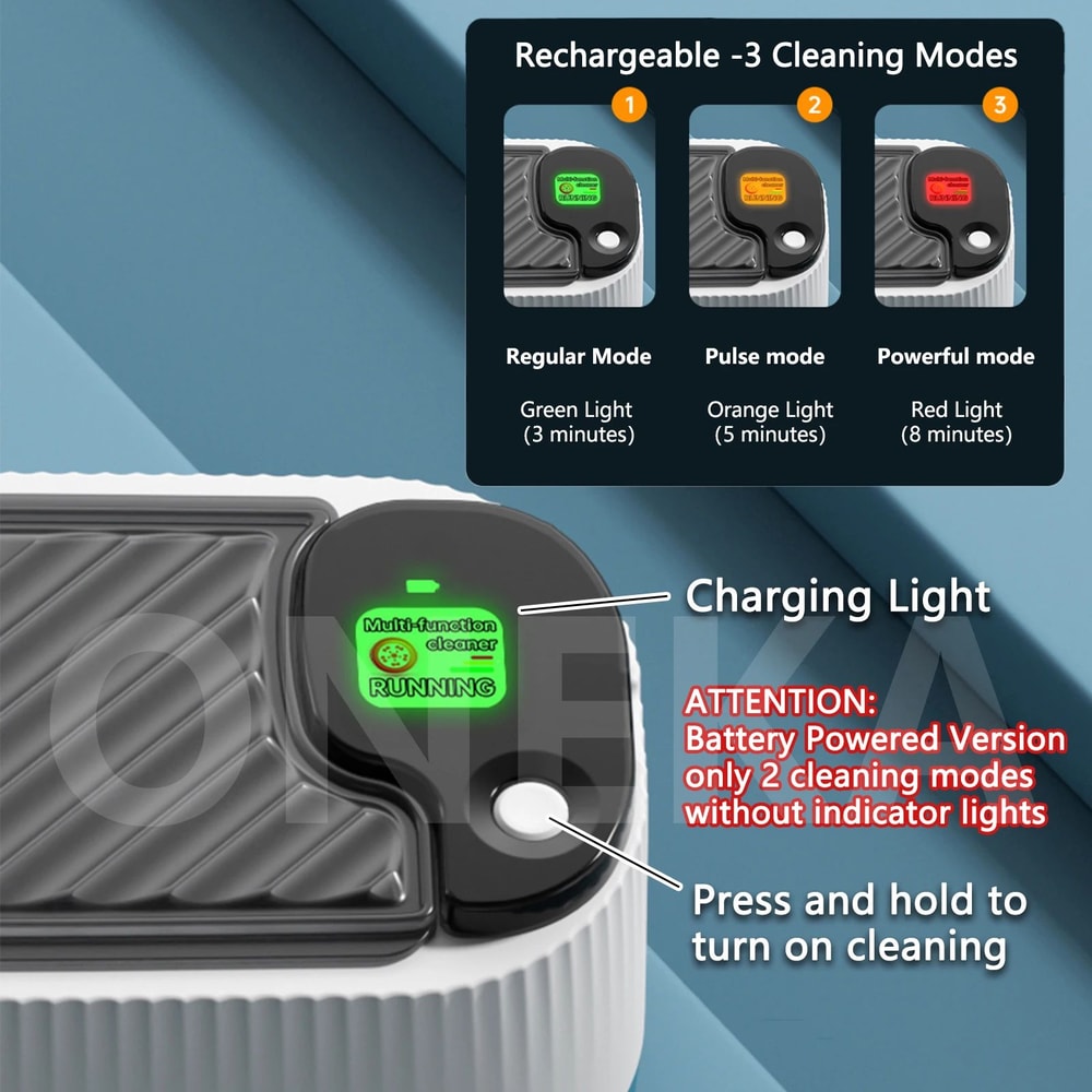 360 Deep Clean Ultrasonic Jewelry Cleaner Portable USB Eyeglasses Cleaner Machine For Rings Watche 2