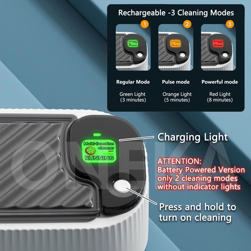 360 Deep Clean Ultrasonic Jewelry Cleaner Portable USB Eyeglasses Cleaner Machine For Rings Watche 2