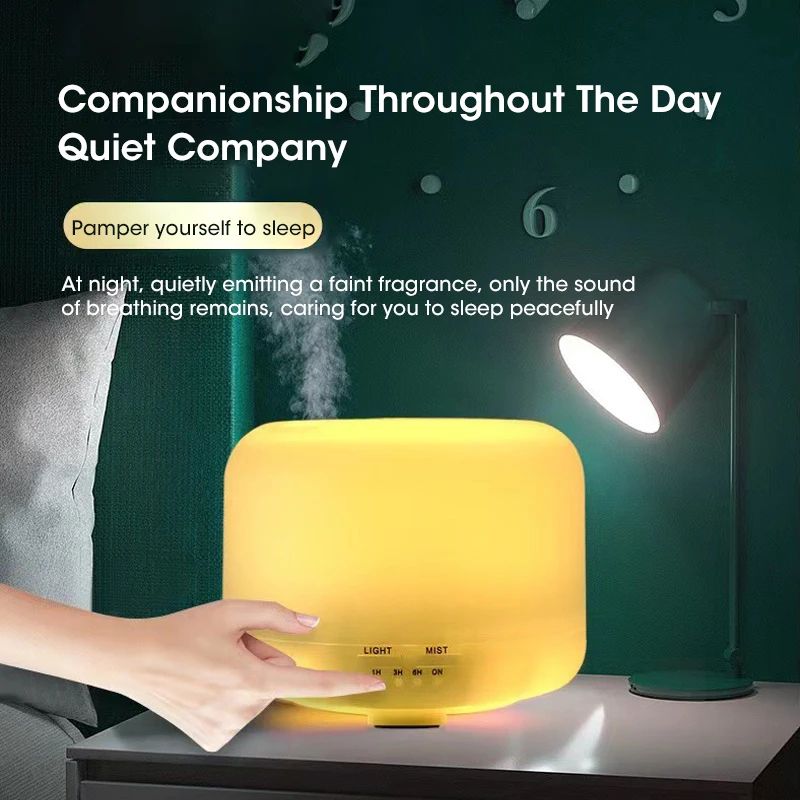 500ml Cool Mist Humidifier Essential Oil Diffuser With Night Light USB Ultrasonic 6H Timer 1
