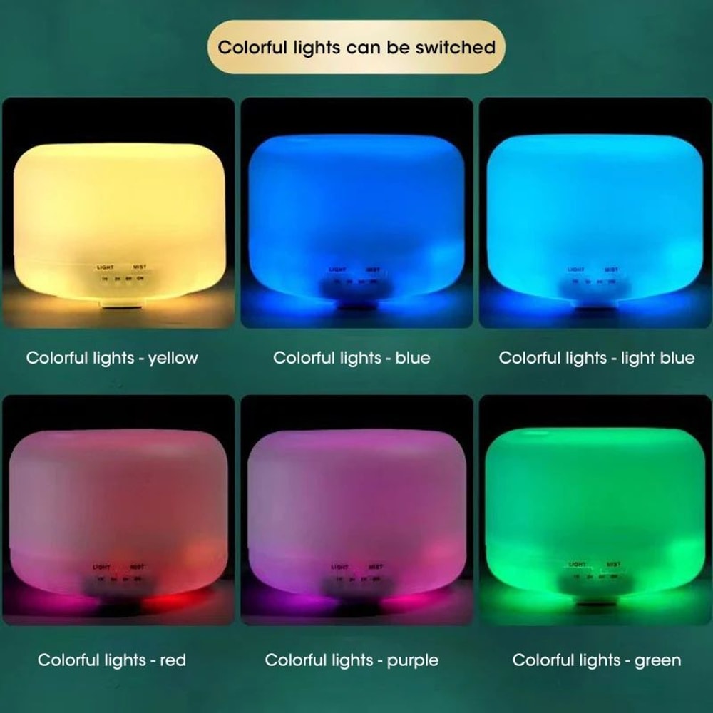 500ml Cool Mist Humidifier Essential Oil Diffuser With Night Light USB Ultrasonic 6H Timer 3