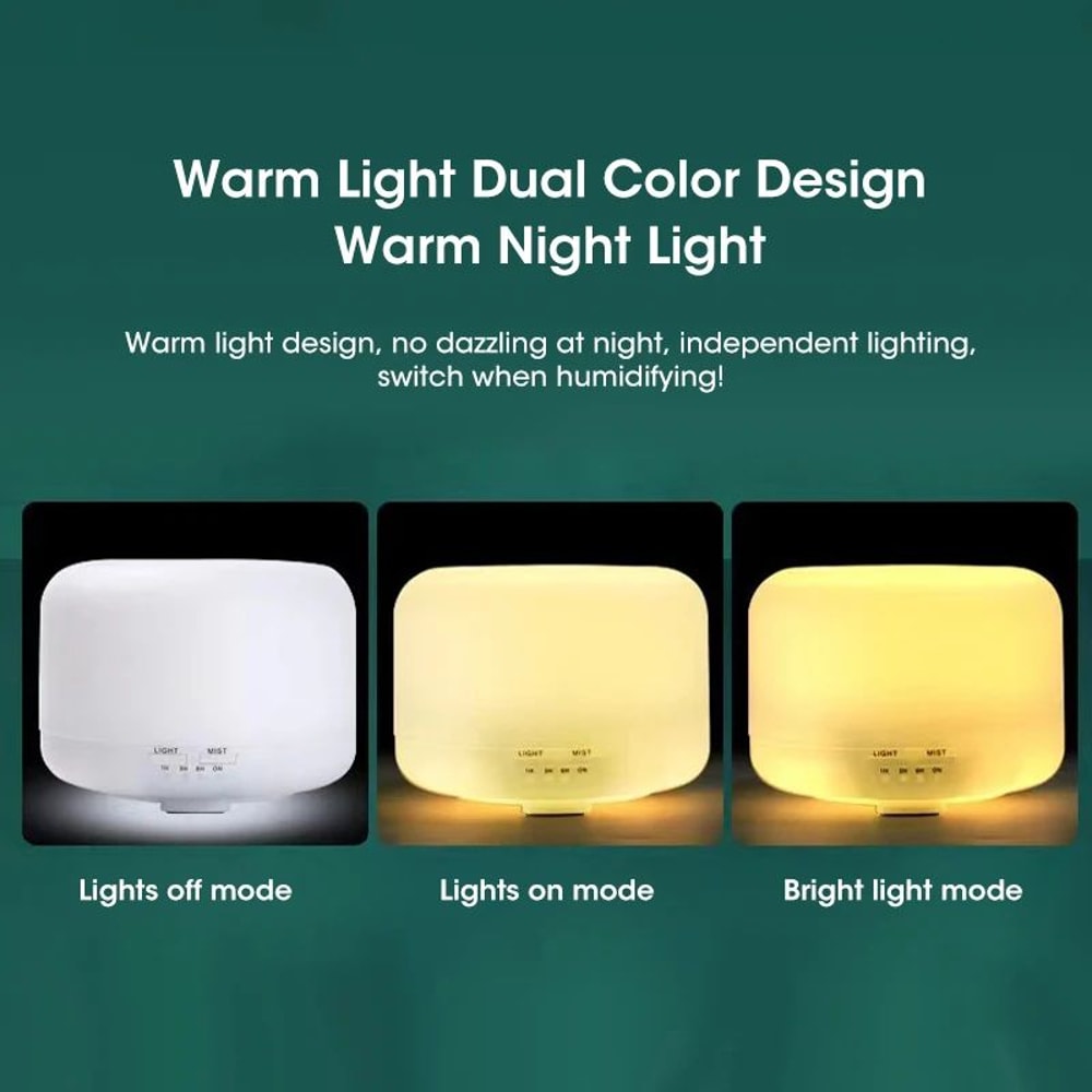 500ml Cool Mist Humidifier Essential Oil Diffuser With Night Light USB Ultrasonic 6H Timer 4