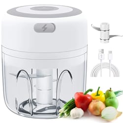 cordless 300ml electric garlic chopper - usb rechargeable mini food processor with stainless steel blades