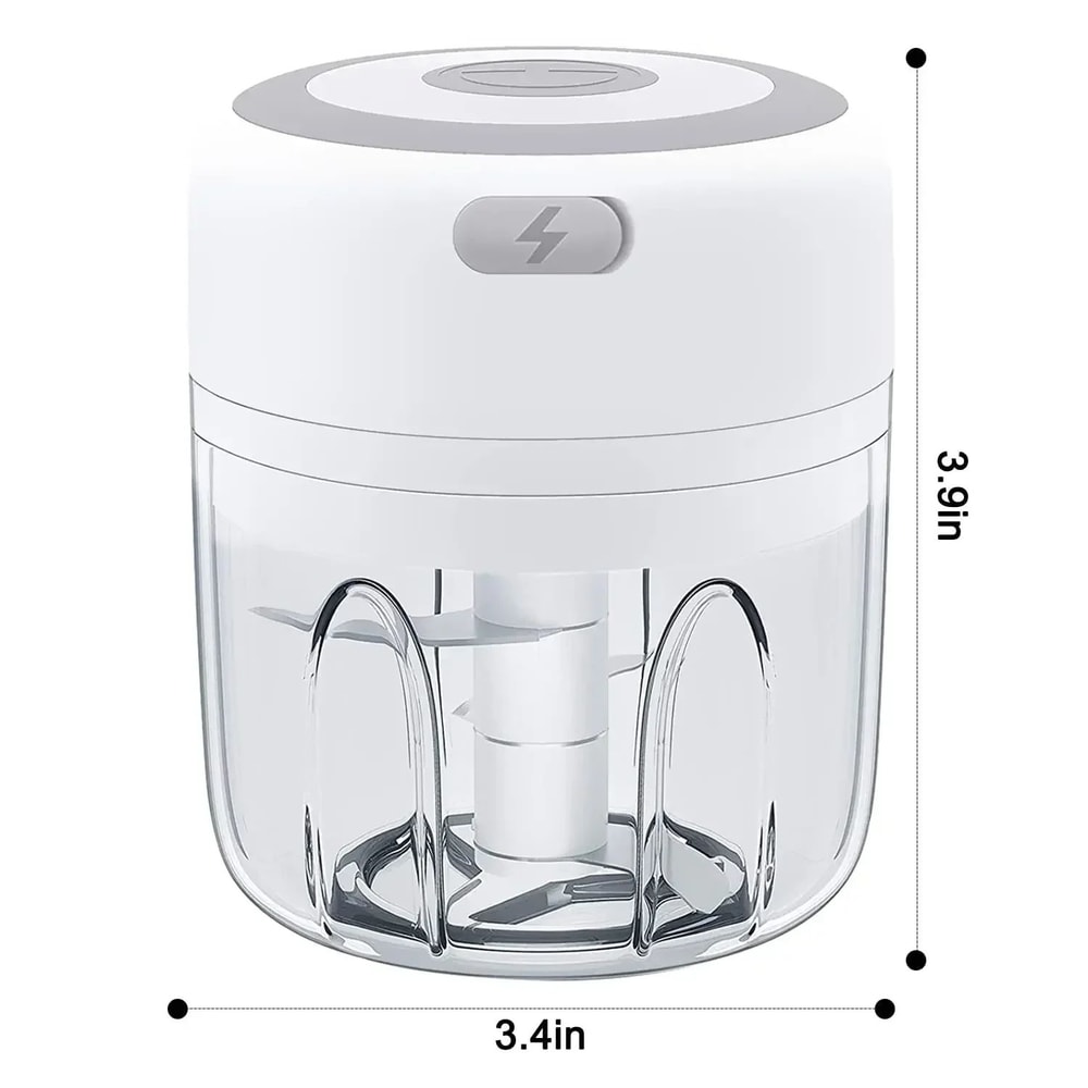 Cordless 300ml Electric Garlic Chopper USB Rechargeable Mini Food Processor With Stainless Steel B 5