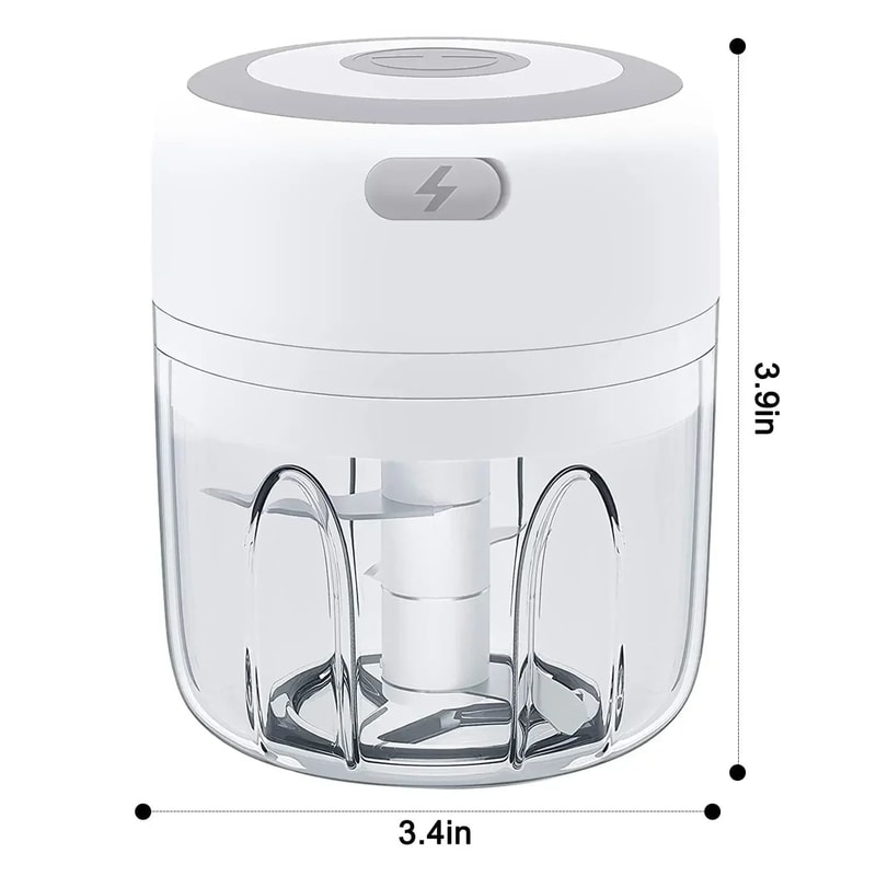 Cordless 300ml Electric Garlic Chopper USB Rechargeable Mini Food Processor With Stainless Steel B 5