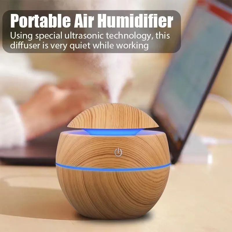 Wood Grain USB Ultrasonic Cool Mist Humidifier Essential Oil Aroma Diffuser 2