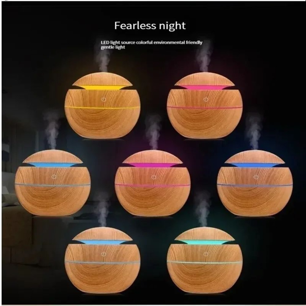 Wood Grain USB Ultrasonic Cool Mist Humidifier Essential Oil Aroma Diffuser 5