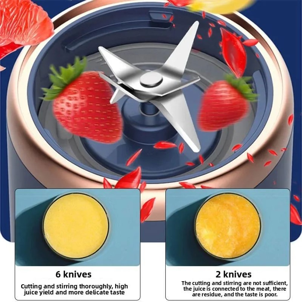 Portable USB Rechargeable Personal Smoothie Blender 6Blade Mini Juicer Cup 3