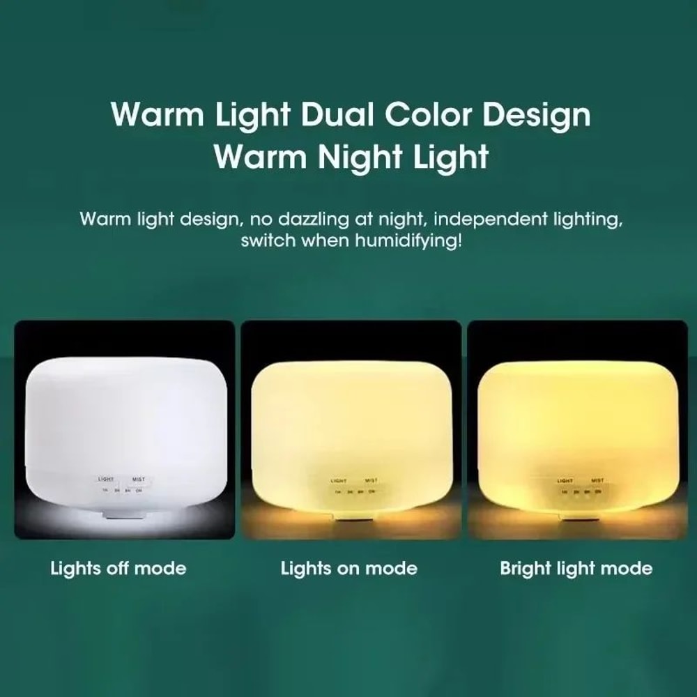 500ml Wood Grain Essential Oil Diffuser Ultrasonic Cool Mist Humidifier With 7Color Night Light 4